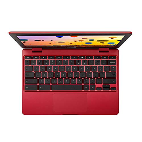 ASUS Chromebook C223NA 11.6″ HD Laptop (Intel Celeron N3350, 4GB RAM, 32G eMMC, Chrome OS), Red